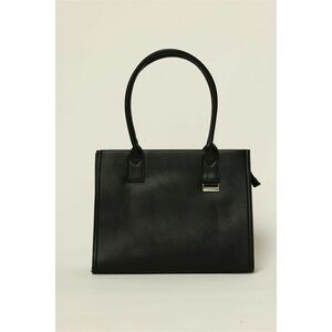 Geanta neagra office cu detaliu argintiu imagine