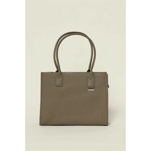 Geanta gri office cu detaliu argintiu imagine