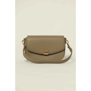 Geanta taupe office mica din piele ecologica imagine