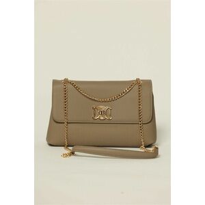 Geanta taupe eleganta cu detalii aurii imagine