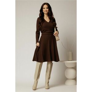 Fusta DY Fashion maro scurta din tricot cu buzunare imagine