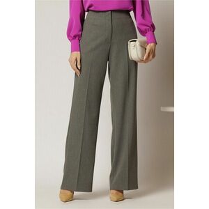 Pantaloni dama gri croi usor evazat si inchidere cu copca imagine