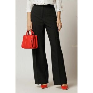 Pantaloni dama negri croi usor evazat si inchidere cu copca imagine