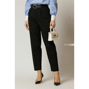 Pantaloni dama negri cu croi pana si buzunare imagine