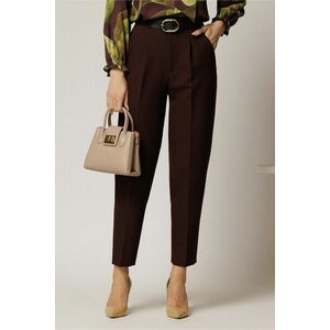 Pantaloni dama bordo cu croi pana si buzunare imagine