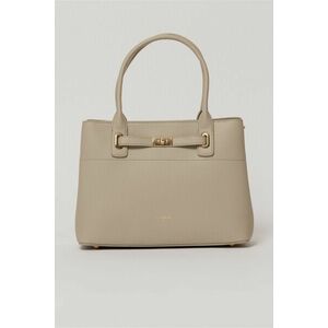 Geanta office gri deschis cu detalii aurii imagine