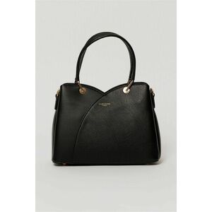 Geanta neagra din piele ecologica cu design tip lalea imagine