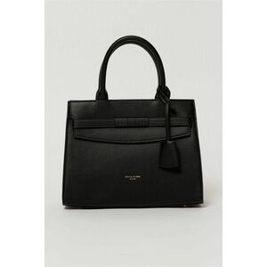 Geanta office neagra din piele ecologica cu aplicatie metalica imagine