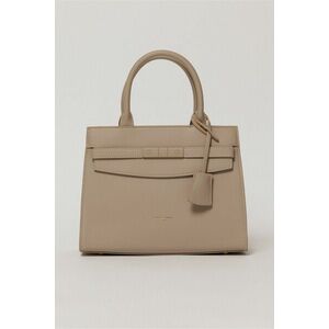 Geanta office gri inchis din piele ecologica cu aplicatie metalica imagine