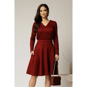 Bluza DY Fashion din tricot bordo cu decolteu in V imagine