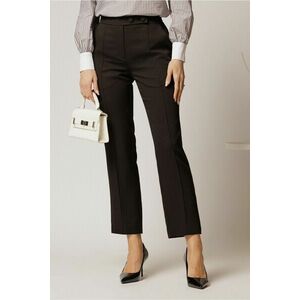 Pantaloni DY Fashion negri conici din stofa cu nasturi imbracati imagine