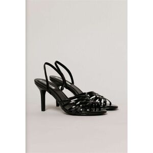 Sandale negre cu barete impletite imagine