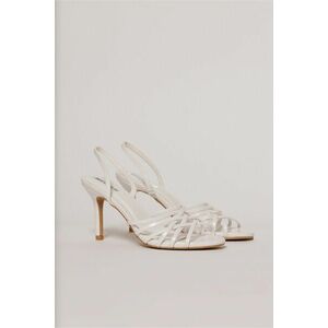 Sandale albe cu barete impletite imagine