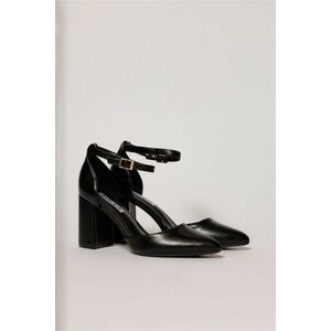 Pantofi eleganti negrii din piele ecologica cu bareta imagine