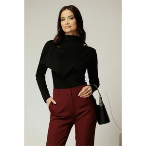 Bluze neagra din jerse cu nasturi decorativi si design atipic imagine