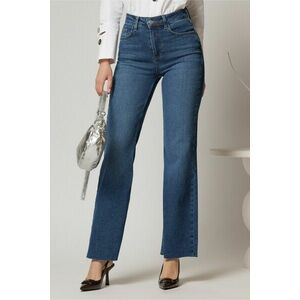 Blugi dama albastri cu croi evazat imagine