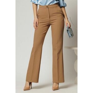 Pantaloni Melody bej lungi croi usor evazat imagine