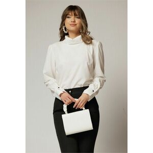 Bluza dama ivoar cu guler tip barcuta din voal si croi lejer imagine
