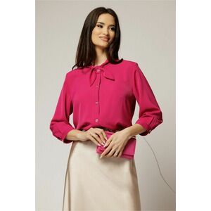 Camasa magenta cu funda la guler si inchidere cu nasturi imagine