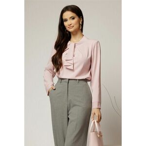 Bluza roz cu aplicatie tip cravata imagine