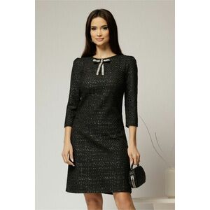Rochie DY Fashion din tweed neagra si croiul drept cambrat imagine