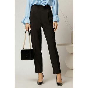 Pantaloni lungi negri croi conic si nasturi pe talie imagine