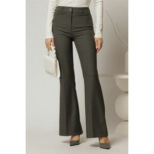 Pantaloni dama gri evazati office din stofa imagine