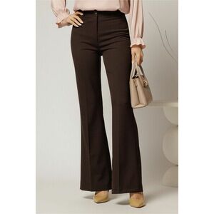 Pantaloni dama maro evazati office din stofa imagine