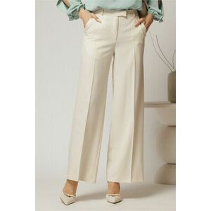 Pantaloni DY Fashion lungi ivoar din stofa si croi lejer imagine