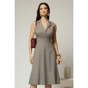 Sarafan DY Fashion din carou bordo cu decolteu petrecut imagine