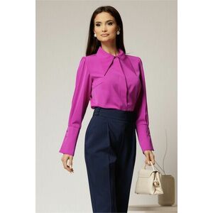 Camasa mov eleganta cu guler ascutit si mansete late imagine