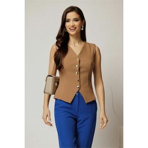 Vesta Melody bej cu decolteu in V si inchidere cu nasturi imagine