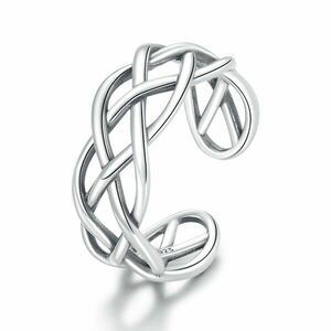 Inel reglabil din argint Silver Ropes imagine