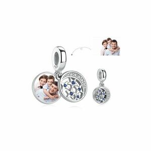 Pandantiv din argint Custom Photo Moon and Stars imagine