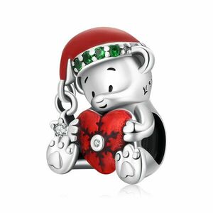 Talisman din argint Christmas Teddy imagine