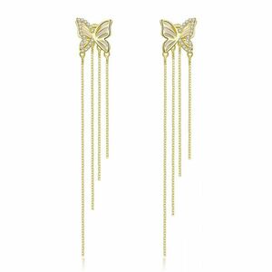 Cercei din argint Elegant Gold Butterfly imagine