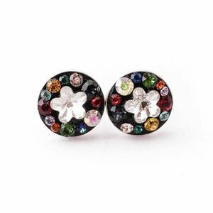 Cercei Argint 925, Cristal Swarovski/ Multicolor , Floare/Alb, 10mm- Steluta Stoianov imagine