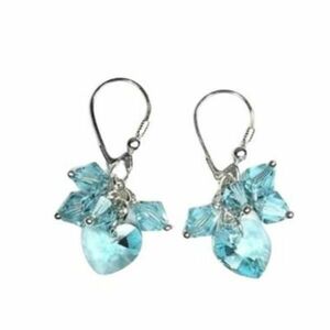 Cercei Argint 925, Swarovski cristal turquoise imagine