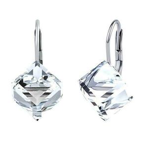 Cercei Argint 925, Swarovski cub aurore, 6 mm imagine