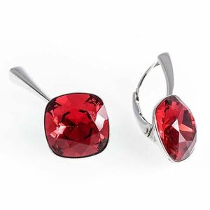 Cercei Argint 925, Swarovski Rosu romb imagine