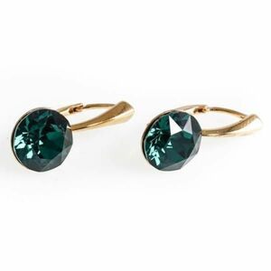 Cercei Argint 925 placat cu Aur, Swarovski Emerald imagine