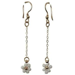 Cercei Aur14k Gold Filled, lantisor flori albe imagine