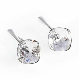 Cercei Argint 925, Swarovski cristal alb romb imagine