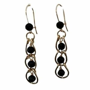 Cercei Aur 14K Gold Filled, Gresie Albastra imagine