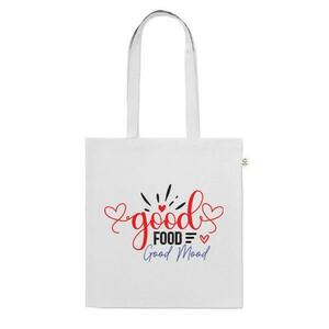 Sacosa din bumbac reciclat, Piksel, cu mesaj si manere lungi imagine