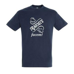 Tricou din bumbac, unisex, S, personalizat, Piksel, Albastru, mesaj, Dragoste imagine