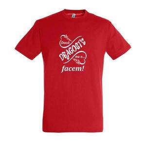 Tricou din bumbac, unisex, M, personalizat, Piksel, Rosu, mesaj, Dragoste imagine
