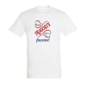 Tricou din bumbac, unisex, M, personalizat, Piksel, Alb, mesaj, Dragoste imagine