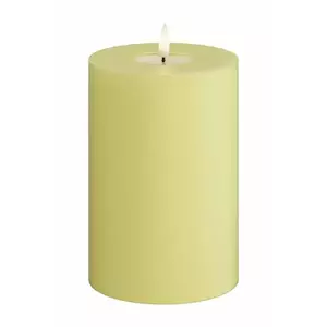 Deluxe Homeart lumânare led Lys Gul Bloklys 10 x 15 cm imagine