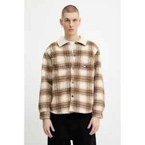 Tommy Jeans geacă cu aspect de cămașă imagine